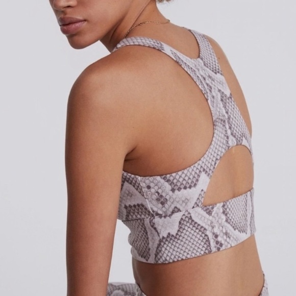 NWT Varley Alabaster Python Let's Move Harris Bra - Picture 2 of 9